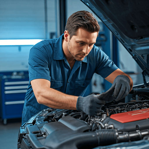 Technicien PROduCAR inspectant un moteur en atelier